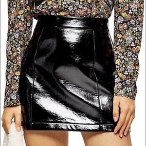 Topshop Faux Leather Vinyl Mini Skirt